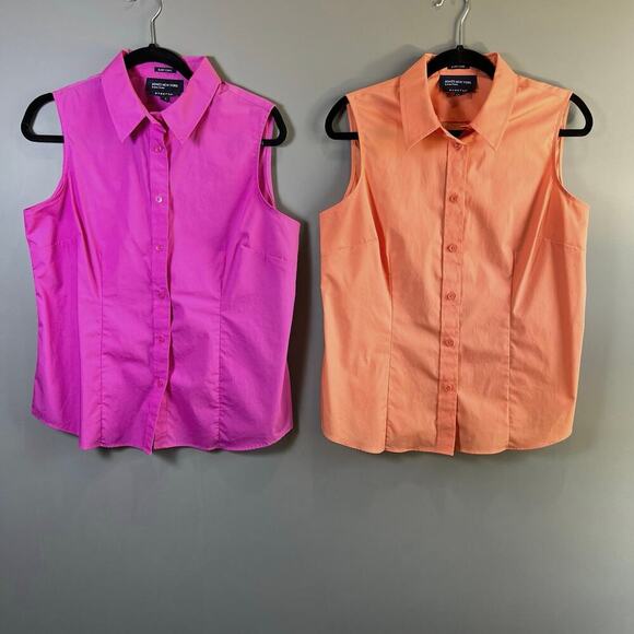 Lot / Bundle of 2 Jones New York Signature Sleeveless Button Up Tops Size Large - Picture 1 of 10